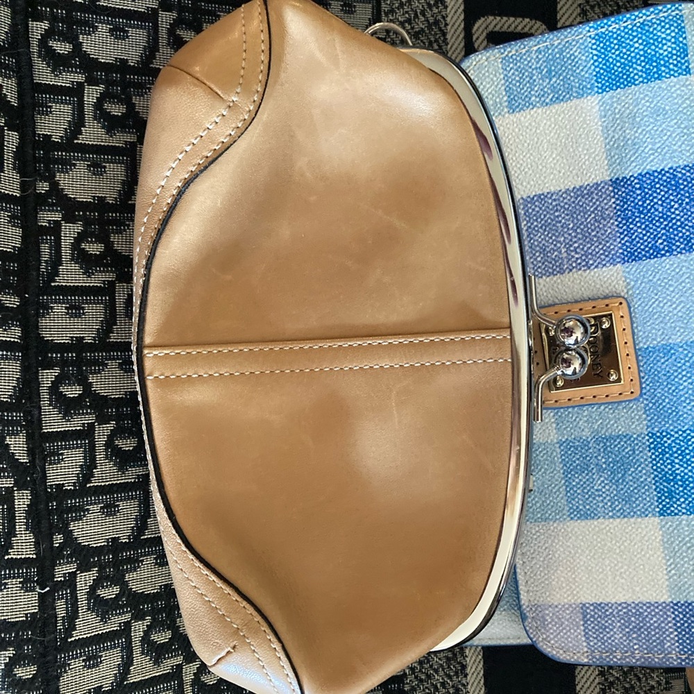 Large Coach leather snap pouch